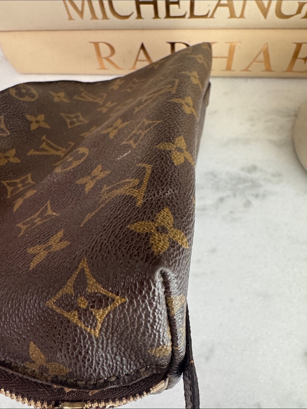 Auth Louis Vuitton Monogram Canvas Brown and Gold Toiletry Pouch - Picture 15 of 15